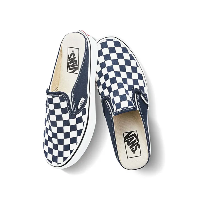 Giày Vans Mule Checkerboard Màu Xanh Navy Size 39
