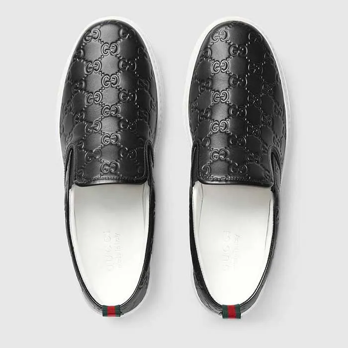 Giày Men's Gucci Signature Slip-On Sneaker Màu Đen Size 40.5 - Giày - Vua Hàng Hiệu