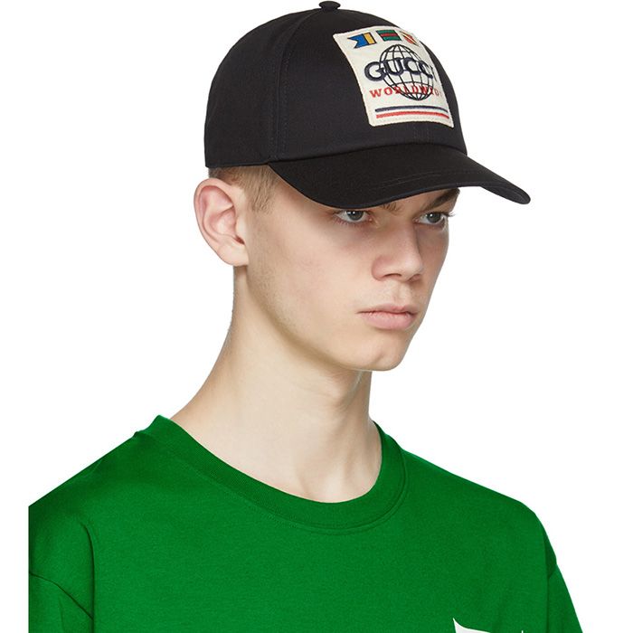 Mũ Gucci Worldwide Patch Baseball Hat Màu Đen - 2