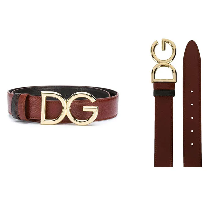 Thắt Lưng Dolce & Gabbana D&G Dauphin Belt Màu Nâu Bản 3,5cm - 1
