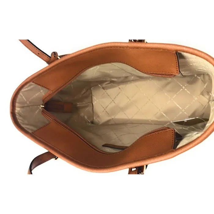 Túi Tote Michael Kors MK Jet Set Travel Small Zip Top Tote Shoulder Bag Luggage Brown - 3