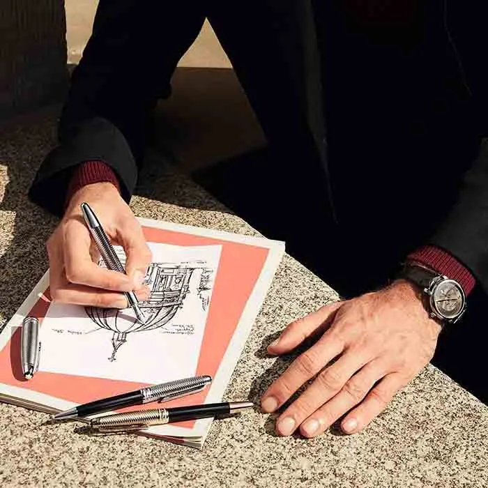Bút Dạ Bi Montblanc Meisterstuck Doue Geometry Classique Màu Đen - Bút viết - Vua Hàng Hiệu