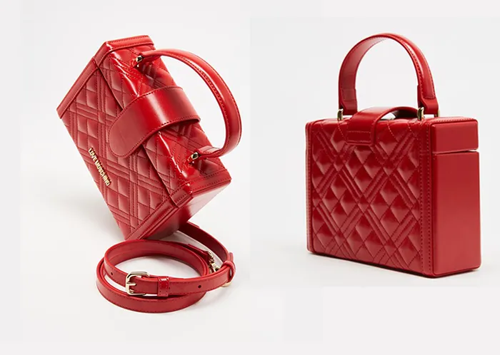 Túi Đeo Chéo Moschino Quilted Mini Box Cross-Body Bag Màu Đỏ - Túi xách - Vua Hàng Hiệu