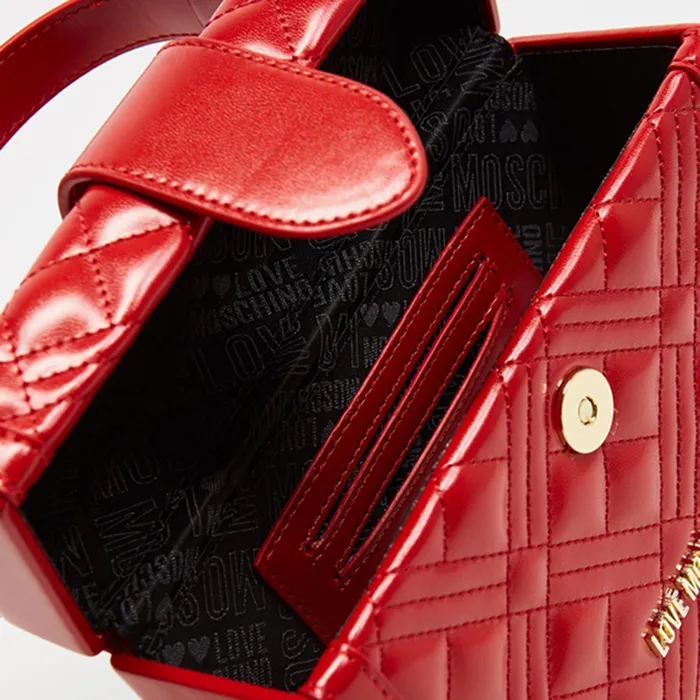 Túi Đeo Chéo Moschino Quilted Mini Box Cross-Body Bag Màu Đỏ - Túi xách - Vua Hàng Hiệu