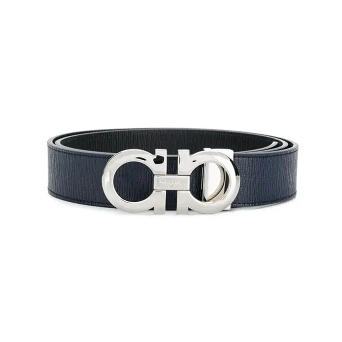 Thắt Lưng Salvatore Ferragamo Belts 694426 Bản 3,5cm Màu Đen Xanh - Thắt lưng - Vua Hàng Hiệu
