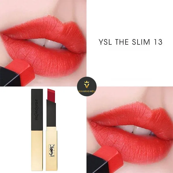 Son Yves Saint Laurent YSL Rouge Pur Couture The Slim Màu 13 - Original Coral - Cam Đỏ San Hô - Son Môi - Vua Hàng Hiệu