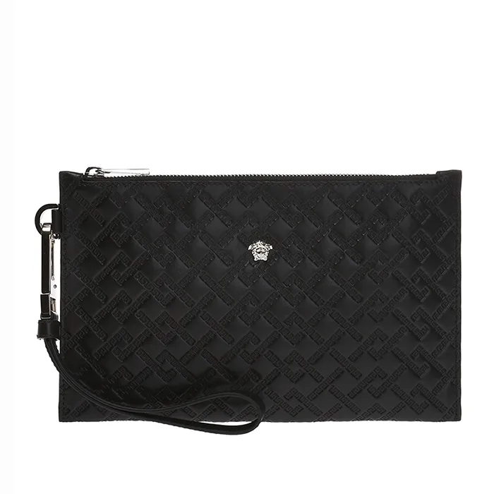 Túi Versace Clutch Bag With An Embossed Greek Pattern Màu Đen - 2