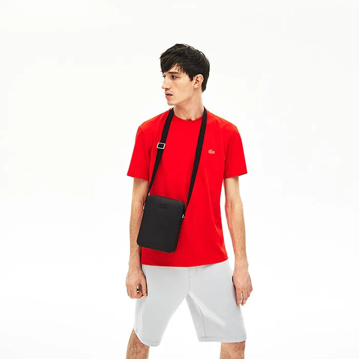 Túi Lacoste Men's Chantaco Soft Leather Vertical Zip Bag Màu Đen - Túi xách - Vua Hàng Hiệu