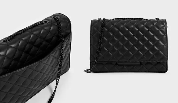 Túi Đeo Vai Nữ Charles & Keith CNK Quilted Chain Strap Shoulder Bag Ultra Matte Black CK2-20840207-1 Màu Đen