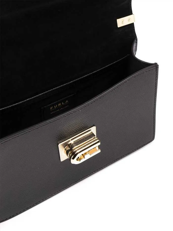 Túi Đeo Vai Furla Colour Block Leather Shoulder Bag Màu Hồng Đen