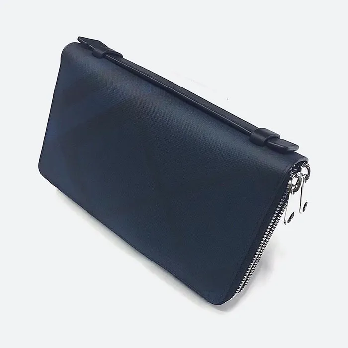 Ví Burberry London England Double Zippy Clutch In Navy