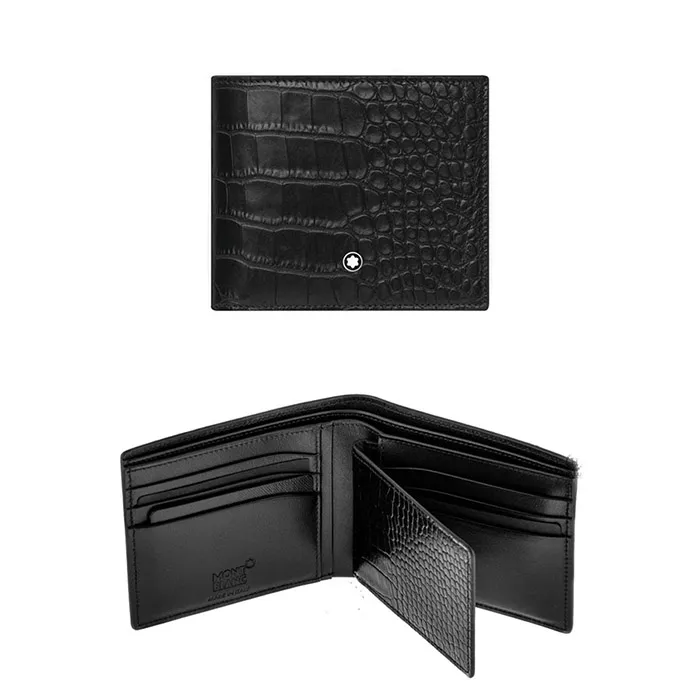 Ví Montblanc Alligator Printed Motif Wallet Vân Da Cá Sấu Màu Đen - Túi xách - Vua Hàng Hiệu