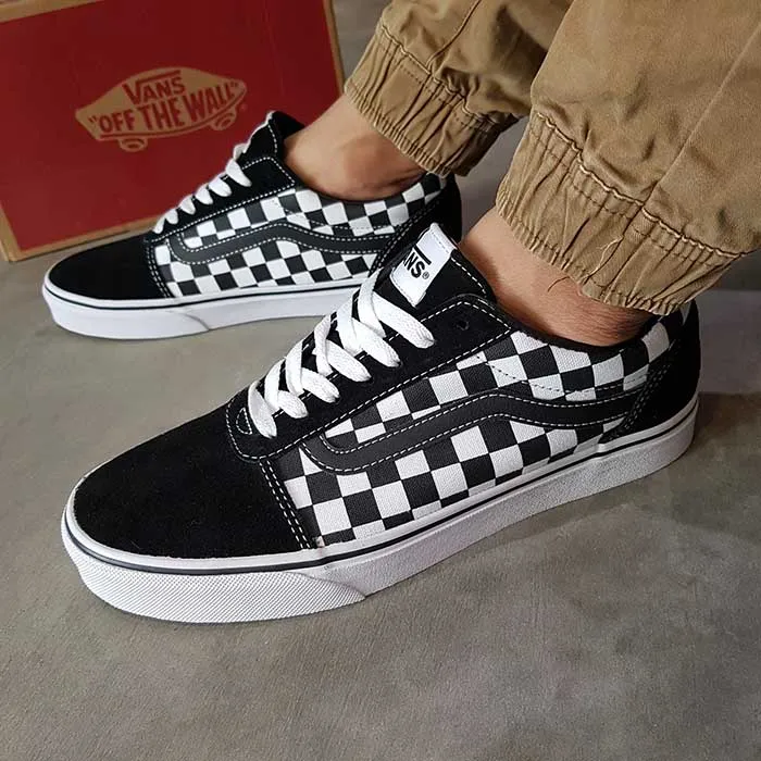 Giày Vans Old Skool Black Checkers Màu Trắng - Đen Size 42