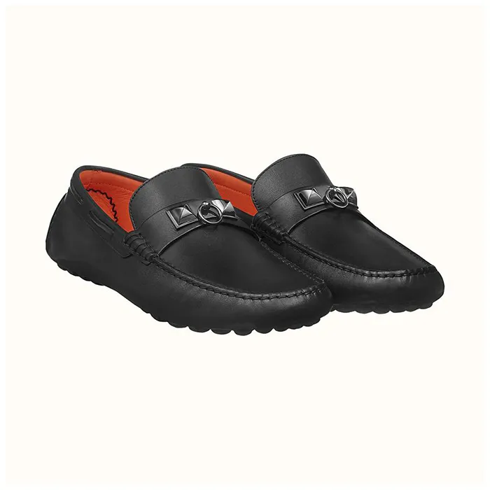 Giày Hermes Irving Calfskin Leather Moccasin Black - Giày - Vua Hàng Hiệu