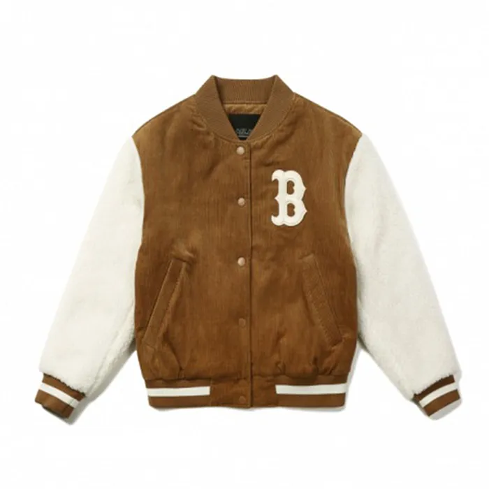 Áo Khoác MLB Women's Fleece Sleeve Baseball Jumper Boston Red Sox Màu Nâu Size XS - Thời trang - Vua Hàng Hiệu