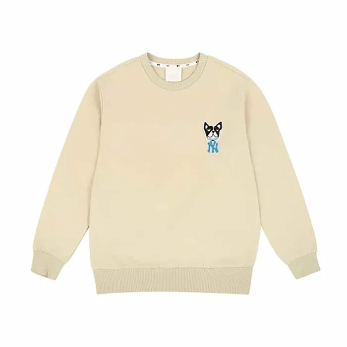 Áo Nỉ Sweater MLB Barkwafen Man-To-Man New York Yankees 31MTC1011-50B Màu Be