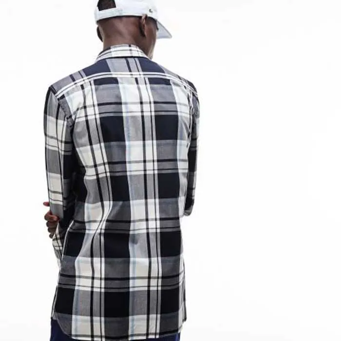 Áo Sơ Mi Lacoste CH 5142 51 525 Kẻ Caro Đen Trắng Size FR 40