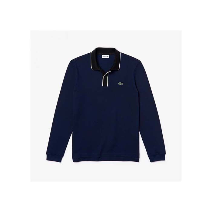 Áo Polo Lacoste Men's Regular Fit Cotton Piqué Polo Shirt Màu Xanh Navy Size S - 1