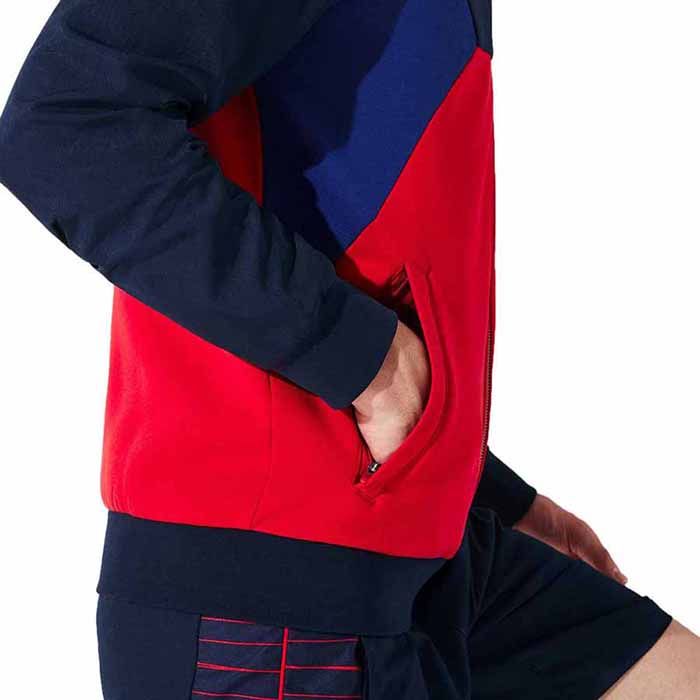 Áo Khoác Nỉ Tay Gió Lacoste Men's Sport Bi-material Colourblock Zip Tennis Sweatshirt Màu Đỏ Size S - 2