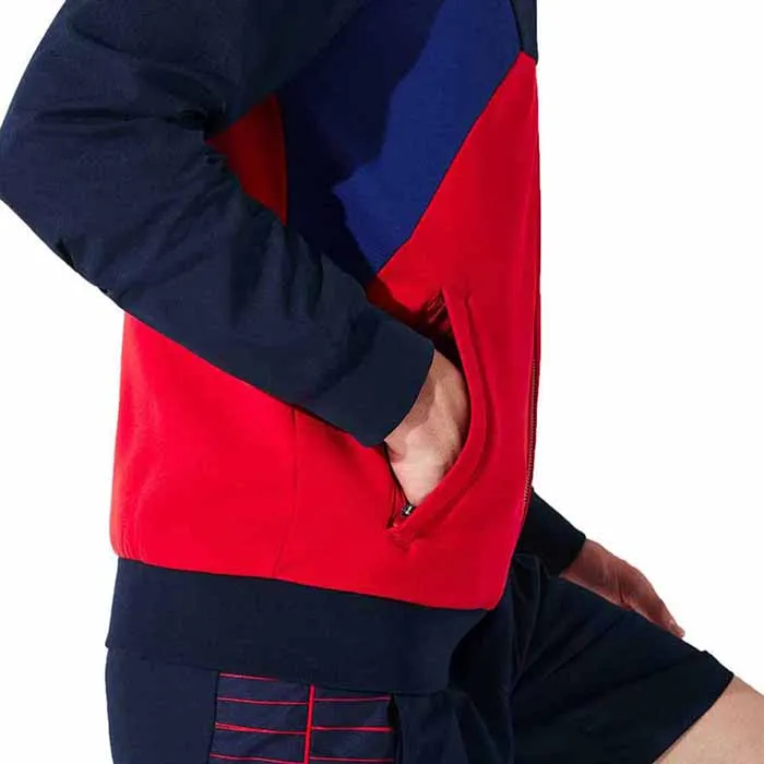 Áo Khoác Nỉ Tay Gió Lacoste Men's Sport Bi-material Colourblock Zip Tennis Sweatshirt Màu Đỏ Size M