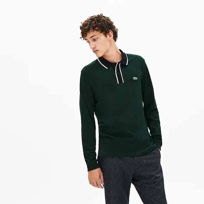 Áo Polo Lacoste Men's Regular Fit Cotton Piqué Polo Shirt Màu Xanh Green Size M
