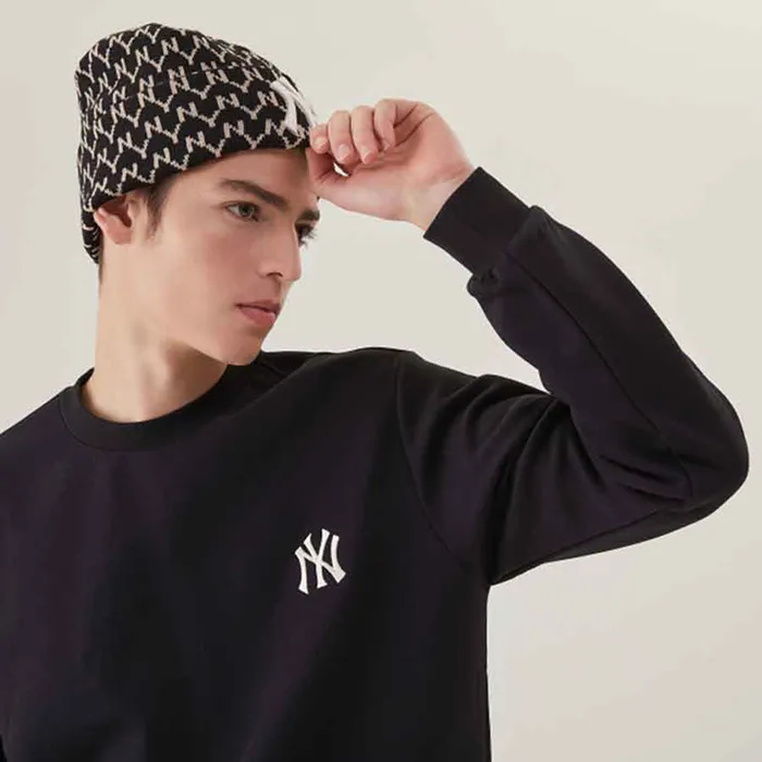 Mũ MLB New York Yankees Monogram Beanie 32CPBH941-50L Màu Đen
