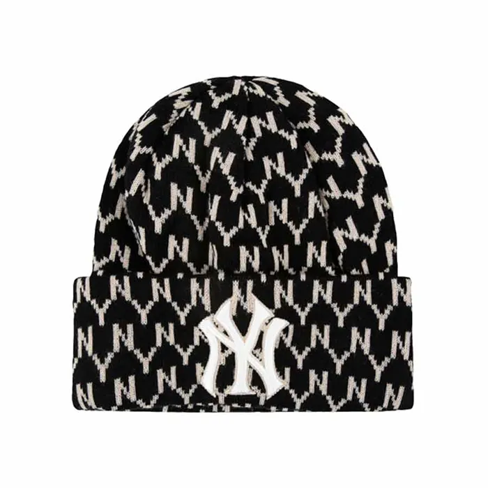 Mũ MLB New York Yankees Monogram Beanie 32CPBH941-50L Màu Đen