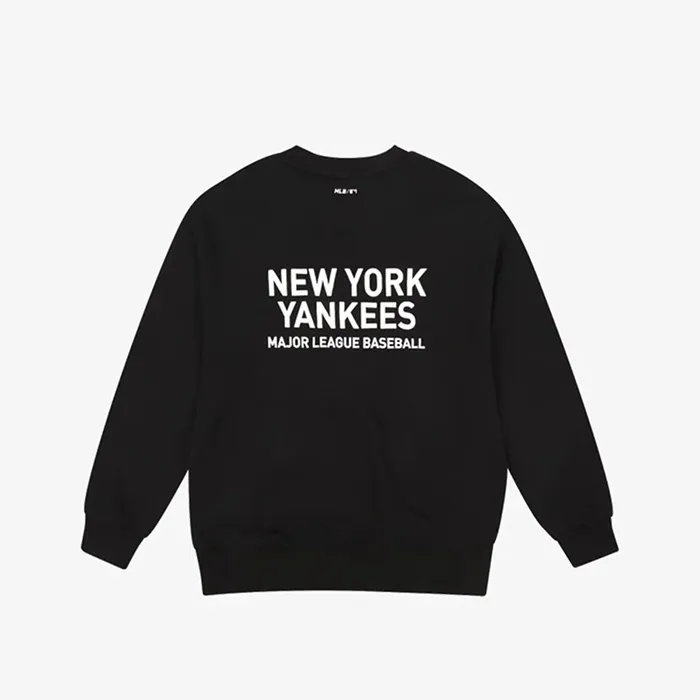 Áo Nỉ Sweater MLB Tay Dài Cổ Tròn Simple Logo Màu Đen Size M