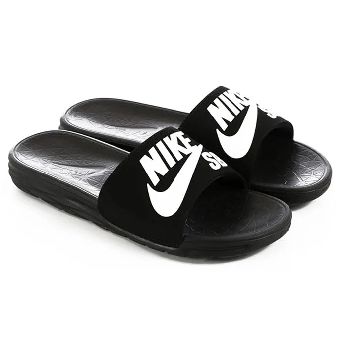 Dép Nike Scarpe Benassi Solarsoft SB Sandals Black White Màu Đen Size 38.5 - 2