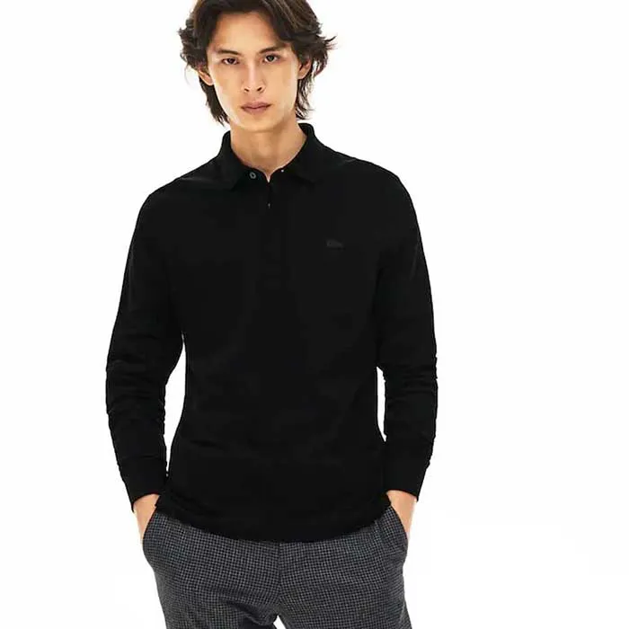 Áo Polo Lacoste Men's Long-sleeve Lacoste Paris Classic Fit Polo Shirt Stretch Màu Đen Size XS