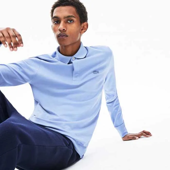 Áo Polo Lacoste Men's Long-sleeve Lacoste Paris Classic Fit Polo Shirt Stretch Màu Xanh Size XS