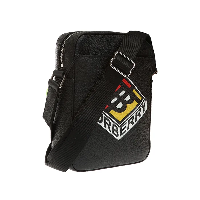 Túi Burberry Men's Black Thornton Graphic Logo Shoulder Bag Màu Đen