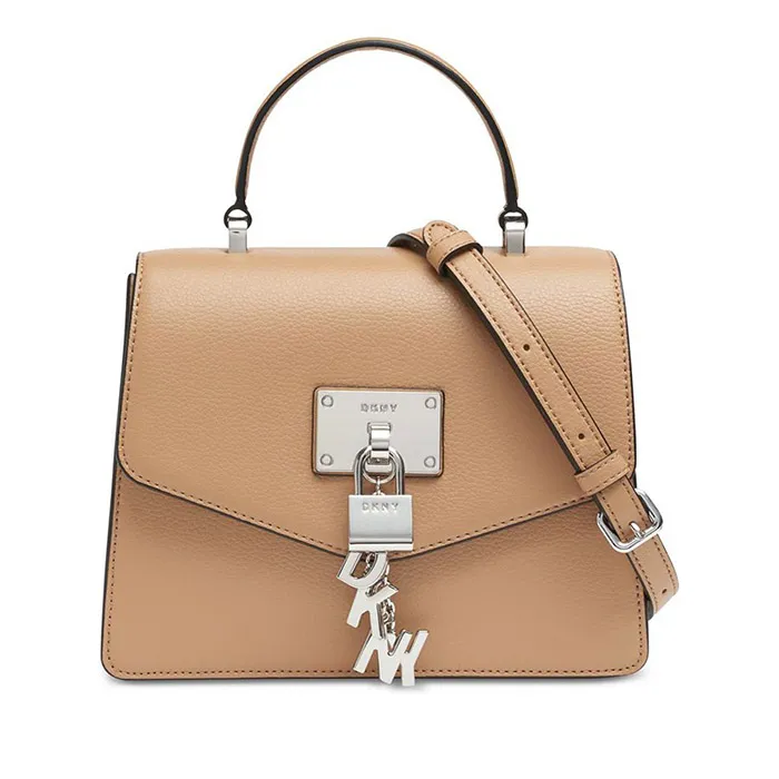 Túi Xách Tay DKNY Elissa Mini Pebbled Leather Satchel Màu Nâu - Túi xách - Vua Hàng Hiệu