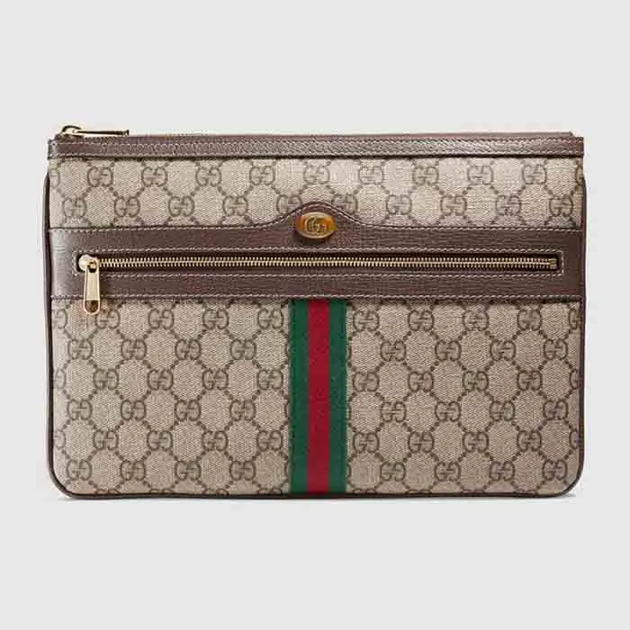Túi Cầm Tay Gucci Ophidia GG Supreme Pouch Màu Be Phối Nâu - Túi xách - Vua Hàng Hiệu