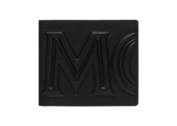 Ví MCM Small Bifold Wallet Injection Logo Black Màu Đen