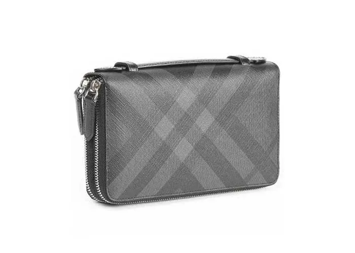 Ví Burberry London England Double Zippy Clutch In Gray - Túi xách - Vua Hàng Hiệu