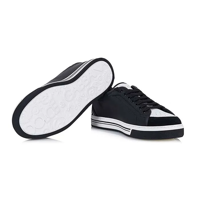 Giày Dolce & Gabbana D&G Roma Sneaker Aus Bedrucktem Màu Đen Trắng