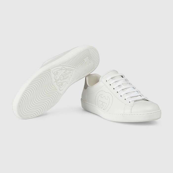 Giày Gucci Men's Ace Sneaker With Interlocking  Màu Trắng - 2