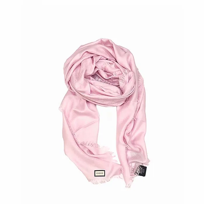 Khăn Gucci Wool Cotton Jacquard Stole Màu Hồng