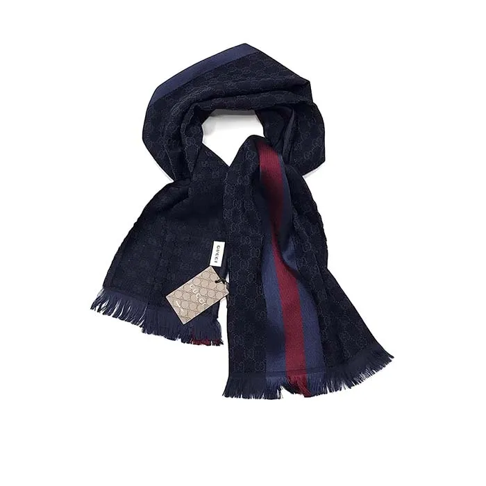 Khăn Gucci GG Jacquard Knit Scarf Màu Tím Than