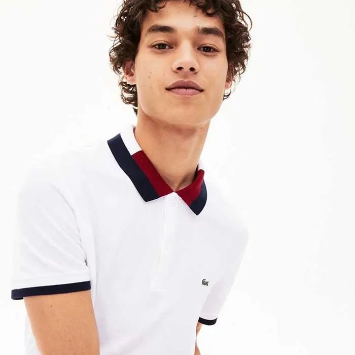 Áo Polo Lacoste Men's Contrast Cotton Polo Shirt Màu Trắng Size M - 1