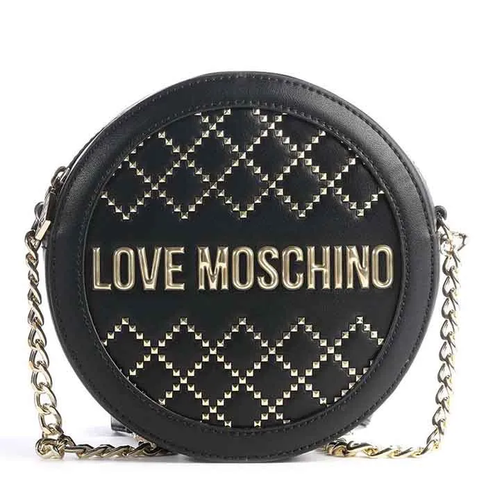 Túi Moschino Woven Gold Studs Shoulder Bag Synthetic Màu Đen
