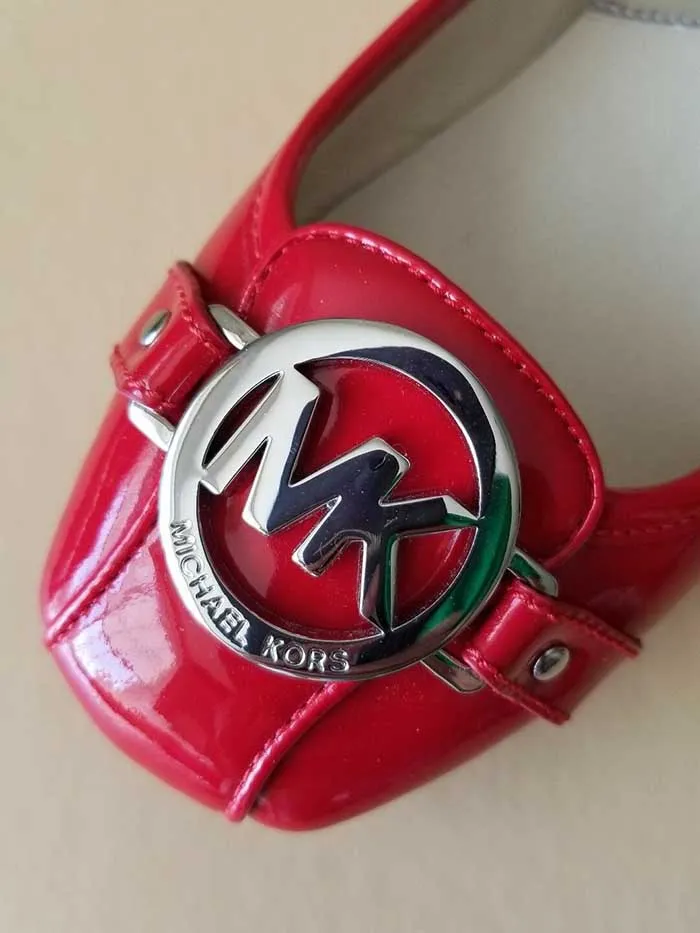 Giày Bệt Michael Kors MK Chili Da Bóng Màu Đỏ
