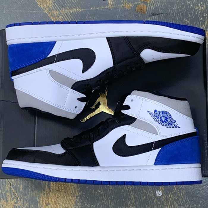 Giày Thể Thao Nike Jordan 1 Mid Se Blue Black Toe Màu Đen Xanh - 2