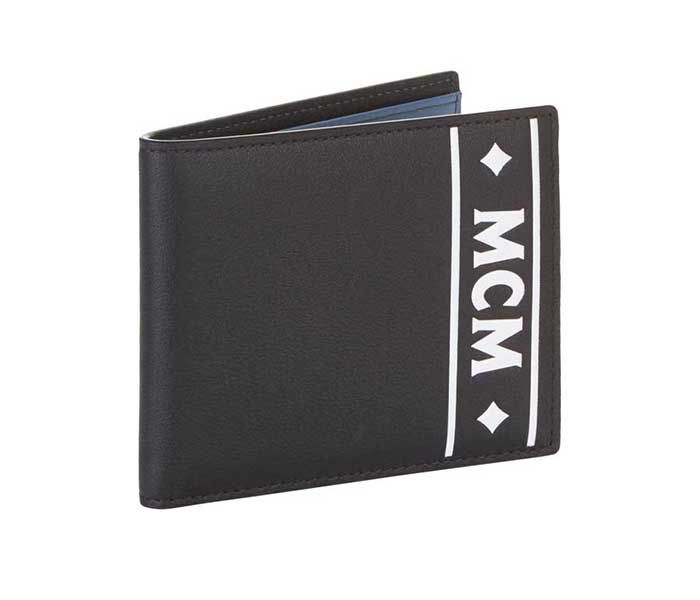 Ví MCM Small Bifold Wallet in Coburg Logo Stripe Black Màu Đen - 1
