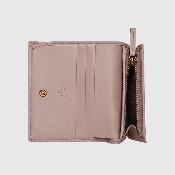 Ví Gucci Marmont Card Case Wallet Màu Hồng Nude