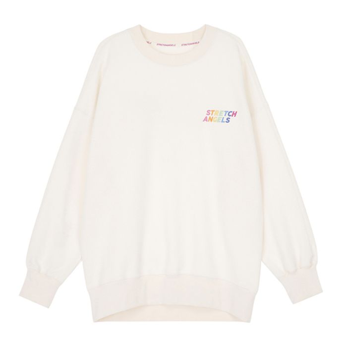 Áo Nỉ Sweater Stretch Angels Over-fit Sweat Shirt  Off White SRMT01041-OW Màu Trắng Size S - 2