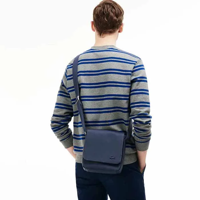 Túi Lacoste Men's Classic Petit Piqué Flap Bag Màu Xanh Tối