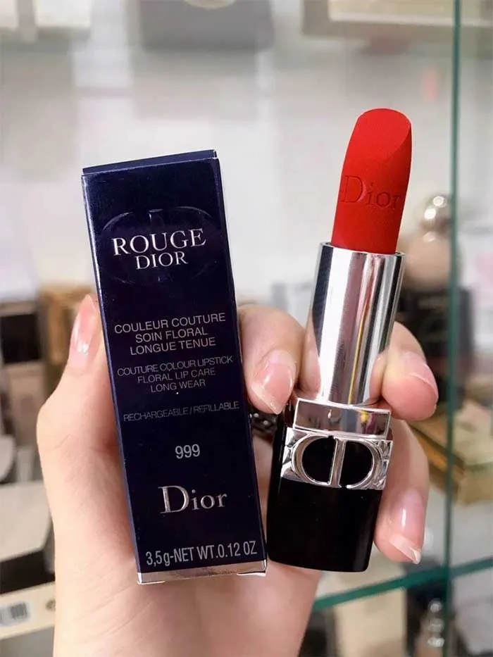 Son Dior Rouge Velvet Màu 999 Màu Đỏ Tươi Mini - 2