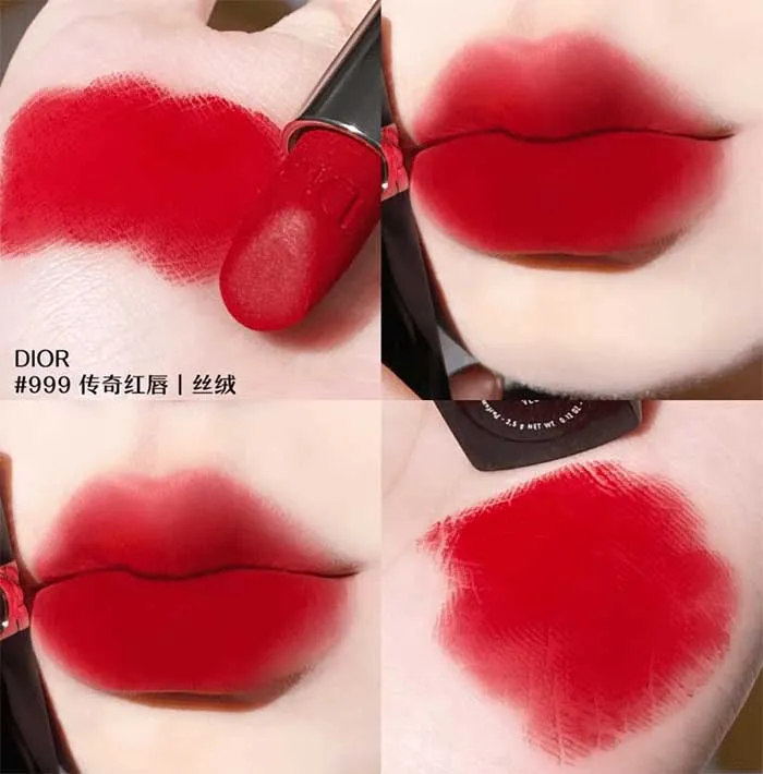 Son Dior Rouge Velvet Màu 999 Màu Đỏ Tươi Mini - 5